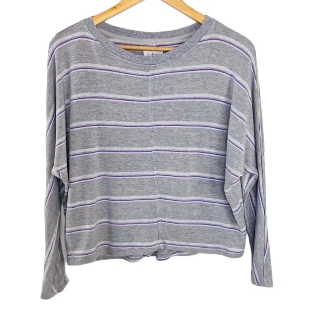 Lou & Grey Striped Dolman Crop Sweatshirt small
